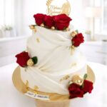 3 Story Wedding Theme Cake