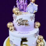 Double Tier Purple Theme Cake