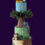 Four Story Jungle Theme Cake