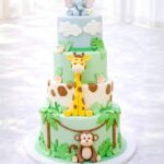 Four Tier Fondant Jungle Cake