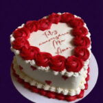 Heart Shape Anniversary Theme Cake (10 Portions)