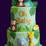 Two Story Jungle Theme Cake