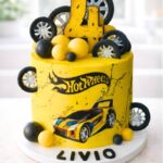 Yellow Hot Wheels Theme Cake