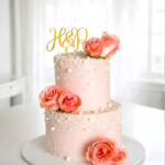 Double Tier Anniversary Theme Cake