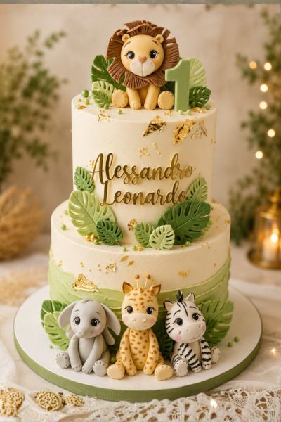 2 tier animal cake_40 portions_850 dhs 2 Tier Animal Cake (40 Portions) - Image 1