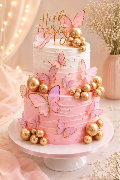 2 tier butterfly cake_20portions_490 2 Tier Butterfly Cake (20 Portions) - Image 1