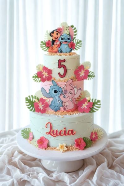 3 tier Lilo&Stitch Cake_30 Portions_600 dhs 3 Tier Lilo&Stitch Cake (30 Portions) - Image 1