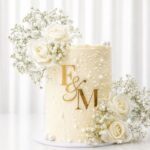 Name Wedding Cake With Flower (15 Portions)