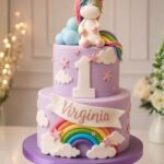 Purple Rainbow Unicorn Taira Cake (30 Portions)